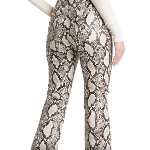 2/$30 Choosy Size 0 Faux Leather Snake Cropped Print High-Waisted Pants - Picture 7 of 16